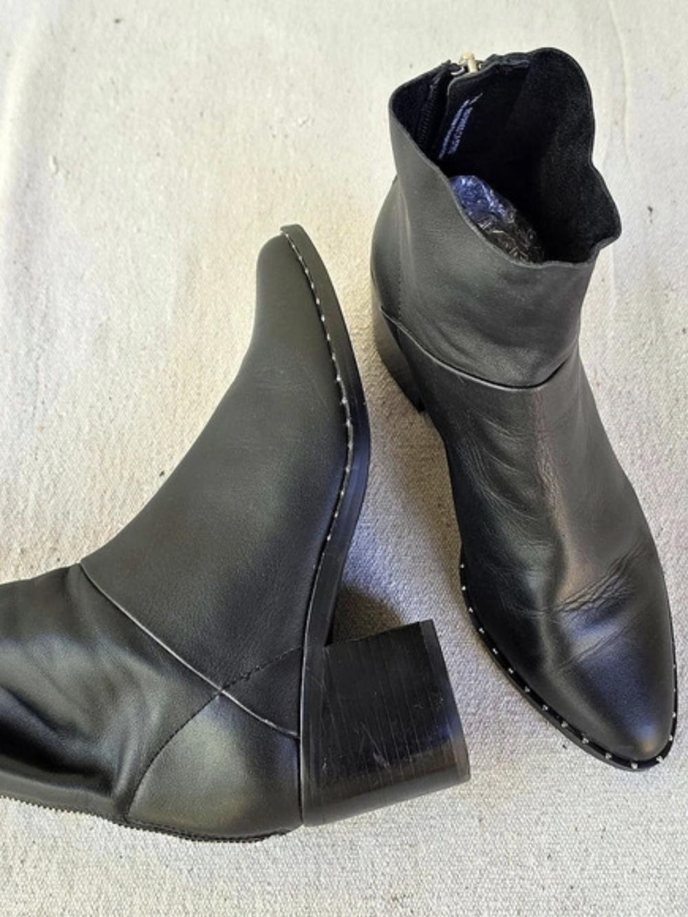 Treasure & Bond Black Leather Ankle Boots